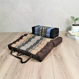 Darrahopens Home & Garden > Decor Foldable Meditation Cushion Brown + Seating Block Set BRWBlueEle