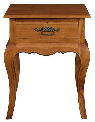 Darrahopens Home & Garden > Decor French Provincial 1 Drawer Lamp Table (Light Pecan)