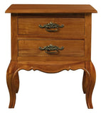 Darrahopens Home & Garden > Decor French Provincial 2 Drawer Side Table (Light Pecan)