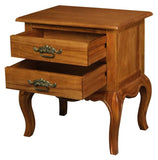 Darrahopens Home & Garden > Decor French Provincial 2 Drawer Side Table (Light Pecan)