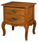 Darrahopens Home & Garden > Decor French Provincial 2 Drawer Side Table (Light Pecan)