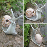 Darrahopens Home & Garden > Decor > Garden Ornaments 1-Pack Skeleton Snail Skull Sculpture Gothic Garden Home Decor, ZQKLA