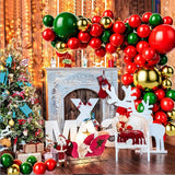 Darrahopens Home & Garden > Decor > Garden Ornaments 136PCS Christmas Balloon Set – Red Green Gold Latex & Foil Balloons