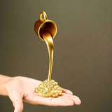 Darrahopens Home & Garden > Decor > Garden Ornaments 2 Pcs Glod Cup With Golden Spill" And Base Magic Pouring Coffee Cup Sculpture - Unique Resin Tabletop Art Accent"