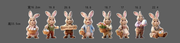 Darrahopens Home & Garden > Decor > Garden Ornaments 2DFlat, 8pcs Easter Gentleman Rabbit Group Decoration, exquisite shape holding egg basket / carrot rabbit, fashionable dress design outdoor waterproof easy to install props, spring courtyard atmosphere Gentleman Rabbit Group Plaque Decoration