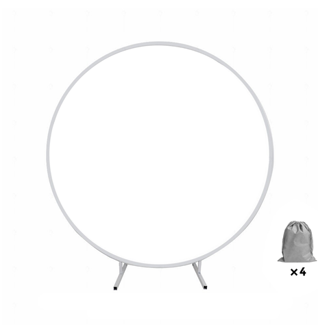 Darrahopens Home & Garden > Decor > Garden Ornaments 2M White Wedding Hoop Arch Metal Flower Ring Display Frame Balloon Circle Rack Backdrop for Wedding Birthday Party Garden Ceremony Decoration