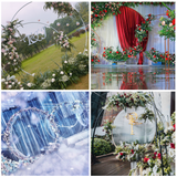 Darrahopens Home & Garden > Decor > Garden Ornaments 2M White Wedding Hoop Arch Metal Flower Ring Display Frame Balloon Circle Rack Backdrop for Wedding Birthday Party Garden Ceremony Decoration