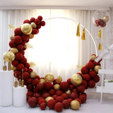 Darrahopens Home & Garden > Decor > Garden Ornaments 2M White Wedding Hoop Arch Metal Flower Ring Display Frame Balloon Circle Rack Backdrop for Wedding Birthday Party Garden Ceremony Decoration