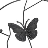 Darrahopens Home & Garden > Decor > Garden Ornaments 2PCS Flower Plant Support Stand Iron Climbing Frame for Home Garden Round Ring Design Black In Australia - Darrahopens