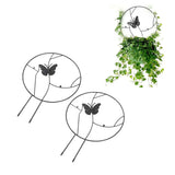 Darrahopens Home & Garden > Decor > Garden Ornaments 2PCS Flower Plant Support Stand Iron Climbing Frame for Home Garden Round Ring Design Black In Australia - Darrahopens