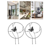 Darrahopens Home & Garden > Decor > Garden Ornaments 2PCS Flower Plant Support Stand Iron Climbing Frame for Home Garden Round Ring Design Black In Australia - Darrahopens