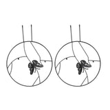 Darrahopens Home & Garden > Decor > Garden Ornaments 2PCS Flower Plant Support Stand Iron Climbing Frame for Home Garden Round Ring Design Black In Australia - Darrahopens