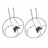 Darrahopens Home & Garden > Decor > Garden Ornaments 2PCS Flower Plant Support Stand Iron Climbing Frame for Home Garden Round Ring Design Black In Australia - Darrahopens