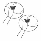 Darrahopens Home & Garden > Decor > Garden Ornaments 2PCS Flower Plant Support Stand Iron Climbing Frame for Home Garden Round Ring Design Black In Australia - Darrahopens