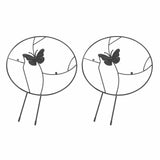 Darrahopens Home & Garden > Decor > Garden Ornaments 2PCS Flower Plant Support Stand Iron Climbing Frame for Home Garden Round Ring Design Black In Australia - Darrahopens