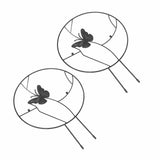 Darrahopens Home & Garden > Decor > Garden Ornaments 2PCS Flower Plant Support Stand Iron Climbing Frame for Home Garden Round Ring Design Black In Australia - Darrahopens