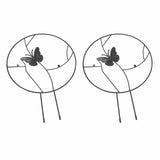 Darrahopens Home & Garden > Decor > Garden Ornaments 2PCS Flower Plant Support Stand Iron Climbing Frame for Home Garden Round Ring Design Black In Australia - Darrahopens