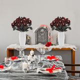 Darrahopens Home & Garden > Decor > Garden Ornaments Artificial Rose Lifelike Decorative Bendable Fake Flower With Skull Head for Halloween Party Black In Australia - Darrahopens