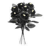 Artificial Rose Lifelike Decorative Bendable Fake Flower With Skull Head for Halloween Party Black In Australia - Darrahopens