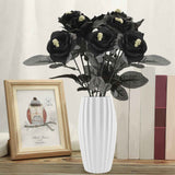 Artificial Rose Lifelike Decorative Bendable Fake Flower With Skull Head for Halloween Party Black In Australia - Darrahopens