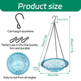 Darrahopens Home & Garden > Decor > Garden Ornaments Bird Bath Hanging Seed Feeder Garden Plate Hanging Tray for Wild Backyard Attracting Birds (Blue- single layer)