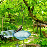 Darrahopens Home & Garden > Decor > Garden Ornaments Bird Bath Hanging Seed Feeder Garden Plate Hanging Tray for Wild Backyard Attracting Birds (Blue- single layer)