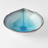 Darrahopens Home & Garden > Decor > Garden Ornaments Bowl Leaf Shape 24cm Sky Blue Glaze