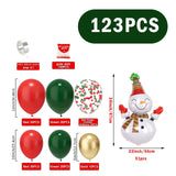 Darrahopens Home & Garden > Decor > Garden Ornaments Christmas Balloon Arch Kit 123PCS - Red Green Gold Xmas Balloons with Snowman Foil
