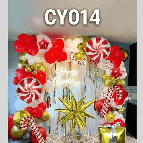 Darrahopens Home & Garden > Decor > Garden Ornaments Christmas Balloon Bundle: 2 Themed Kits (Arch + Tree) - Aluminum Foil & Latex Balloons