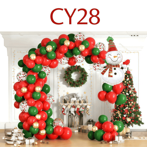 Darrahopens Home & Garden > Decor > Garden Ornaments Christmas Balloon Combo: 123PCS Arch + Tree Sets (Snowman/Star Foil)