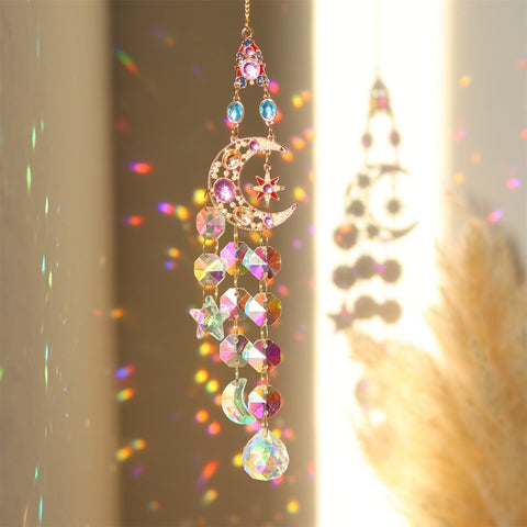 Darrahopens Home & Garden > Decor > Garden Ornaments Colorful Dazzling Celestial Crystal Suncatcher - Star Shape Rainbow Maker Window Hanging Ornament