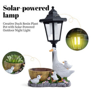 Darrahopens Home & Garden > Decor > Garden Ornaments Creative Cute Duck Resin Flower Pot Solar Outdoor Light, Courtyard and Garden Decorative Ornament—Retro Lawn Ambiance Night Light, Multifunctional Flower Pot Ornament, Balcony Plant Decorative Floor Lamp