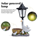 Darrahopens Home & Garden > Decor > Garden Ornaments Creative Cute Duck Resin Flower Pot Solar Outdoor Light, Courtyard and Garden Decorative Ornament—Retro Lawn Ambiance Night Light, Multifunctional Flower Pot Ornament, Balcony Plant Decorative Floor Lamp