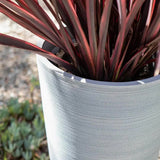 Darrahopens Home & Garden > Decor > Garden Ornaments Decorative Textured Round Grey Planter 47cm