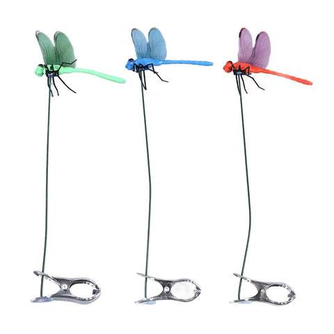 Darrahopens Home & Garden > Decor > Garden Ornaments Dragonfly Clip Fake Dragonfly Pole Clips Natural Organic Concept 3D Dragonfly Garden Decor for Family Garden Potted Flowers Lawn House Statue 3Pcs In Australia - Darrahopens