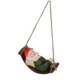 Darrahopens Home & Garden > Decor > Garden Ornaments Dwarf Swing Sculpture Ornaments Resin and Twine Lovely 7.5in Resin Dwarf Swing Sculpture for Patio Lawn Porch Green In Australia - Darrahopens