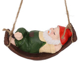 Darrahopens Home & Garden > Decor > Garden Ornaments Dwarf Swing Sculpture Ornaments Resin and Twine Lovely 7.5in Resin Dwarf Swing Sculpture for Patio Lawn Porch Green In Australia - Darrahopens