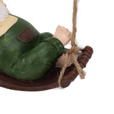 Darrahopens Home & Garden > Decor > Garden Ornaments Dwarf Swing Sculpture Ornaments Resin and Twine Lovely 7.5in Resin Dwarf Swing Sculpture for Patio Lawn Porch Green In Australia - Darrahopens