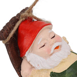 Darrahopens Home & Garden > Decor > Garden Ornaments Dwarf Swing Sculpture Ornaments Resin and Twine Lovely 7.5in Resin Dwarf Swing Sculpture for Patio Lawn Porch Green In Australia - Darrahopens