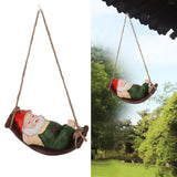 Darrahopens Home & Garden > Decor > Garden Ornaments Dwarf Swing Sculpture Ornaments Resin and Twine Lovely 7.5in Resin Dwarf Swing Sculpture for Patio Lawn Porch Green In Australia - Darrahopens