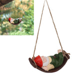 Darrahopens Home & Garden > Decor > Garden Ornaments Dwarf Swing Sculpture Ornaments Resin and Twine Lovely 7.5in Resin Dwarf Swing Sculpture for Patio Lawn Porch Green In Australia - Darrahopens