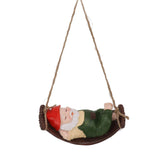 Darrahopens Home & Garden > Decor > Garden Ornaments Dwarf Swing Sculpture Ornaments Resin and Twine Lovely 7.5in Resin Dwarf Swing Sculpture for Patio Lawn Porch Green In Australia - Darrahopens