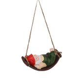 Darrahopens Home & Garden > Decor > Garden Ornaments Dwarf Swing Sculpture Ornaments Resin and Twine Lovely 7.5in Resin Dwarf Swing Sculpture for Patio Lawn Porch Green In Australia - Darrahopens
