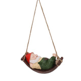 Darrahopens Home & Garden > Decor > Garden Ornaments Dwarf Swing Sculpture Ornaments Resin and Twine Lovely 7.5in Resin Dwarf Swing Sculpture for Patio Lawn Porch Green In Australia - Darrahopens