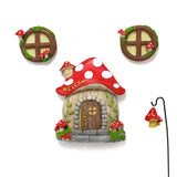 Darrahopens Home & Garden > Decor > Garden Ornaments Enchanting Fairy Garden Mushroom House Set - Whimsical Tree Trunk Decor for Outdoor Gardens