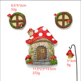 Darrahopens Home & Garden > Decor > Garden Ornaments Enchanting Fairy Garden Mushroom House Set - Whimsical Tree Trunk Decor for Outdoor Gardens