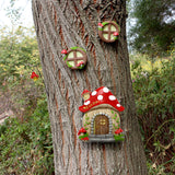 Darrahopens Home & Garden > Decor > Garden Ornaments Enchanting Fairy Garden Mushroom House Set - Whimsical Tree Trunk Decor for Outdoor Gardens