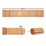 Darrahopens Home & Garden > Decor > Garden Ornaments Gardeon 8FT Wooden Garden Pathway Roll-Out Straight Walkway Outdoor Backyard Brown