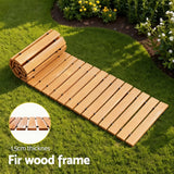 Darrahopens Home & Garden > Decor > Garden Ornaments Gardeon 8FT Wooden Garden Pathway Roll-Out Straight Walkway Outdoor Backyard Brown