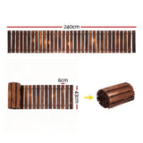 Darrahopens Home & Garden > Decor > Garden Ornaments Gardeon 8FT Wooden Garden Pathway Roll-Out Straight Walkway Outdoor Backyard Charcoal Brown